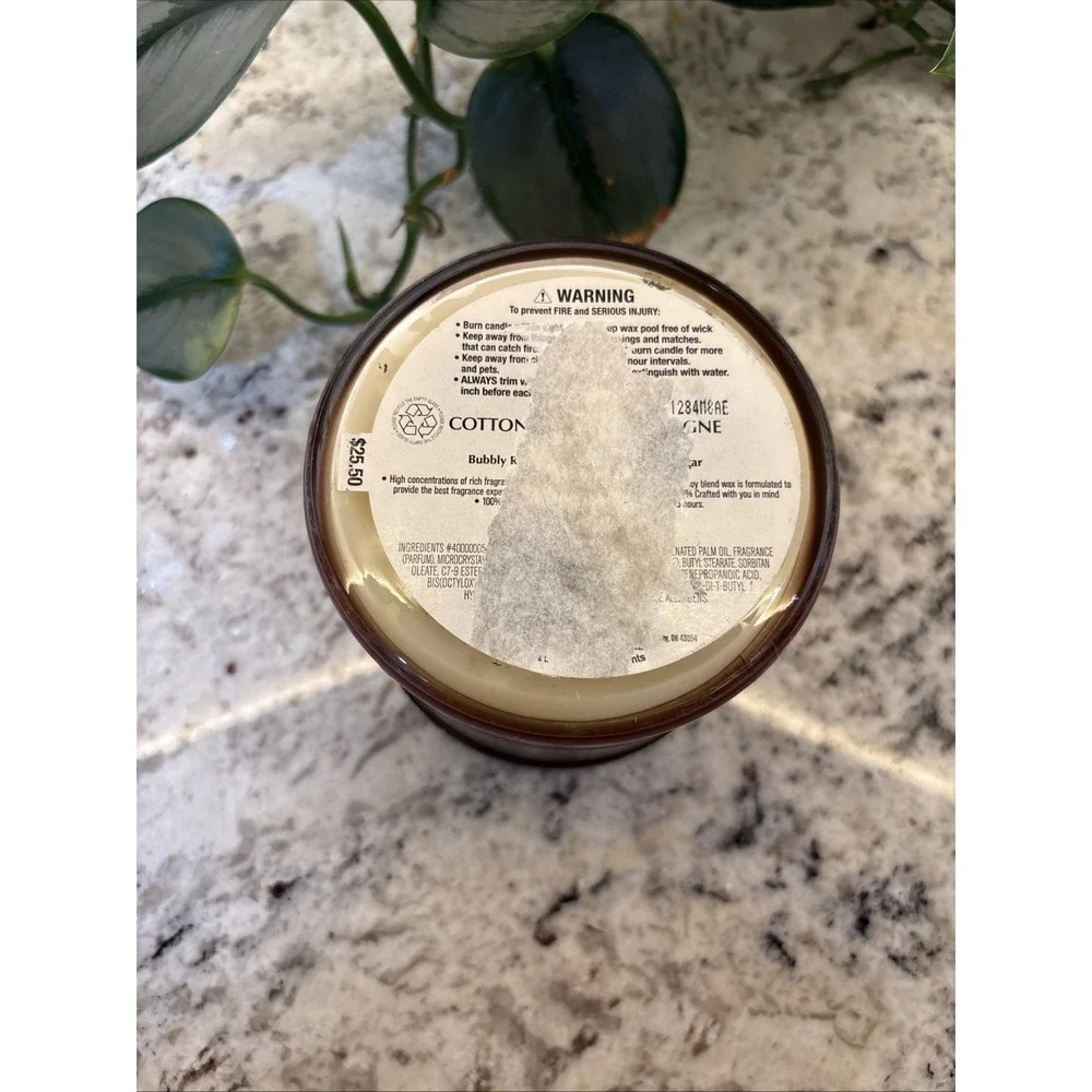 NEW 1 BATH & BODY WORKS COTTON CANDY CHAMPAGNE LARGE SCENTED‎ 3-WICK 14.5 CANDLE - Picture 10 of 11